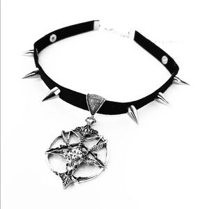 Gothic Plus Size Baphomet Spiked Choker
